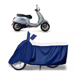 Auto Pearl Two Wheeler Cover for Piaggio Elettrica BS6 - White, Blue-image-88