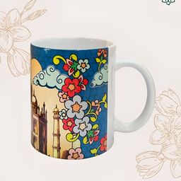 MAATIR DESIGNS Blue & Yellow Printed Ceramic Glossy Mugs Set of Cups and Mugs image 2