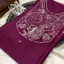 PALASH Floral Embroidered Pure Silk Unstitched Dress Material-image-97