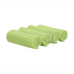 The Happy Pod 4 Piece Green 530 GSM High Absorbent Bamboo Cotton Face Towels-image-23