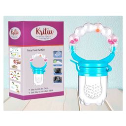 Kritiu Baby Rattel Silicone Food & Fruit Nibbler - Blue White-14