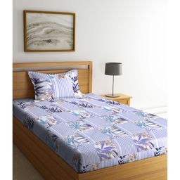 Arrabi Single Bed Cotton Bedsheet and Pillow Cover  White-image-25
