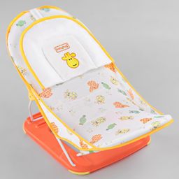 Babyhug Anti Slip Baby Bather Small with Animal Print- Orange-image-65
