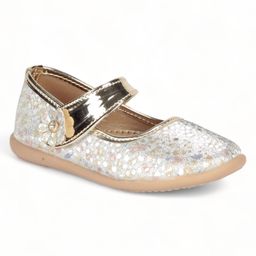 Lil Lollipop Flower Applique Detailed Shimmer Bellies With Velcro Closure - Golden-image-51