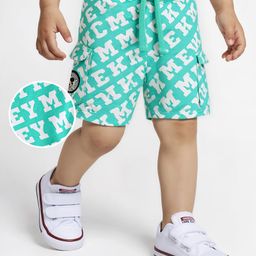 Babyhug Disney Cotton Knit Shorts with Mickey Mouse Print - Green-image-29