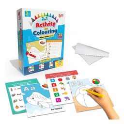 Little Berry 2-in-1 Activity & Colouring Wipe Clean Flash Cards for Kids: Alphabets - 24 Cards With Crayons (Multicolour)-4