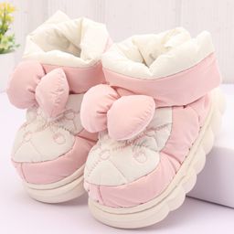 Oh! Pair Slip On Winter Shoes with Embroidery & Bow Detailing  -  Pink-image-39