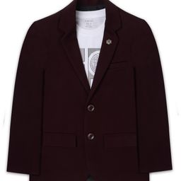 CAVIO Full Sleeves Solid Blazer With Text Printed Tee Set - Violet-image-57