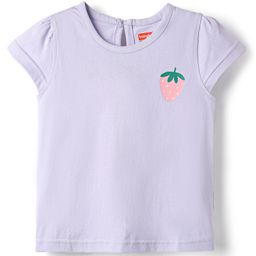 Babyhug Cotton Knit Half Sleeves T-Shirt with Strawberry Print - Lavender-image-87