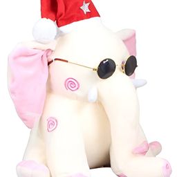 Tickles Elephant Wearing Santa Cap Christmas Soft Stuffed Plush Animal Toy for Kids Boys & Girls Birthday Gift (Color: White Size: Length 30 cm)-image-55