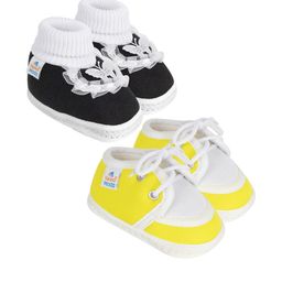 NESKA MODA 3 To 12 Months Infants Set of 2 Pair Cute Soft Cotton Pre-Walker Booties-15