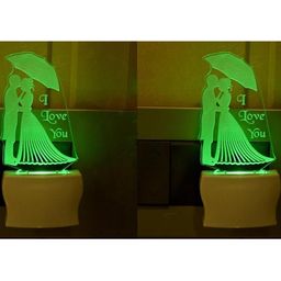 SOMIL Green & Red Printed Glass Rectangle Shaped Wall Lamp-image-40