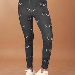 POOJARAN SAREE Printed High Rise Tights-image-73