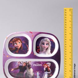 Disney Frozen Rectangular Section Plate With Spoon & Fork - Purple image 3
