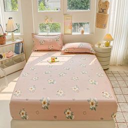 JC HOME Pink & White Floral Printed Pure Cotton 220 TC Queen Bedsheet Set 2 m x 1.5 m-image-63