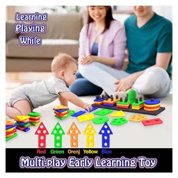 ADKD Geometric Shapes BPA Free Plastic Blocks - Multicolour image 4