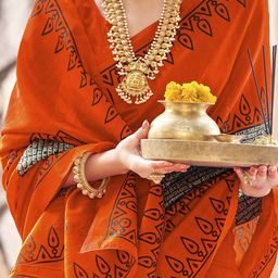 Anouk Rustic Ethnic Motifs Silk Blend Bagh Saree image 3