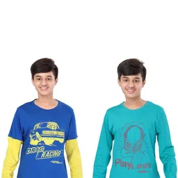 UNOseven Boys Teal Tshirts-image-66