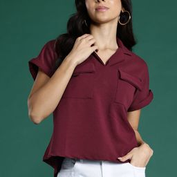 DressBerry Flap Pockets Extended Sleeves Top-picture-43