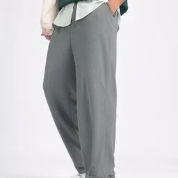 glitchez Men Statement Making Textured Relaxed Fit Trousers-image-17