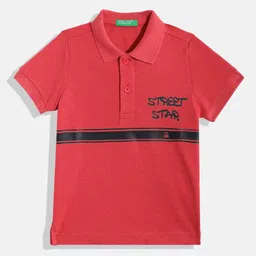 United Colors of Benetton Boys Printed Striped Detail Polo T-shirt-52