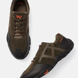 Wildcraft Men Olive Green Duston Leather Outdoor Shoes-picture-7