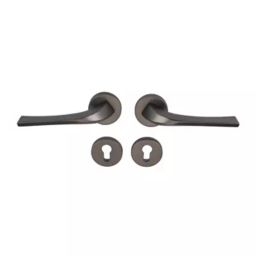 Hafele Spica 901.79.587 Brass Matt Black Finish Lever Handle on Rose with EPC Escutcheon-image-14