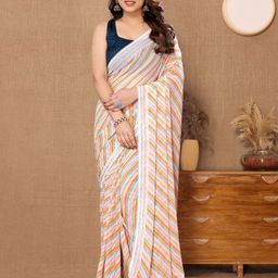 DIVASTRI Striped Embroidered Pure Georgette Ready to Wear Mysore Silk Saree-picture-55