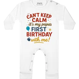 Arvesa Cant Keep Calm Its My Papa First Birthday Printed Bodysuit-6