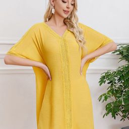 JC Collection V-Neck Swimwear Cover Up Top-image-55