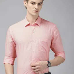 Arrow Manhattan Slim Fit Geometric Self Design Pure Cotton Formal Shirt-image-32