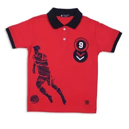 Little Marco Boys Polo Collar Applique T-shirt-image-77