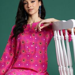 Sangria Women Ethnic Motifs Printed Kurta with Trousers-13
