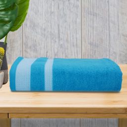 Aura Blue & White 1 Striped Cotton 400 GSM Bath Towel-image-65
