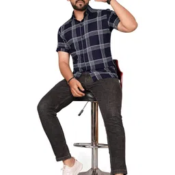 Metronaut Men Spread Collar Tartan Checked Casual Shirt-image-89