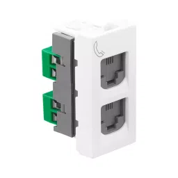 Legrand Telephone Socket with Shutter Double RJ11 Allzy 1 Module Glossy White, 6811 31 (Pack of 20 Pcs) image 2