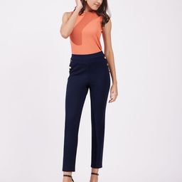 FableStreet Women Slim Fit Straight Fit Trousers-image-26