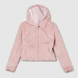 max Girls Hooded Solid Cotton Casual Parka Jacket-image-22