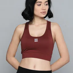 Alcis Maroon & Pink Non-Wired Lightly Padded 360 Degree Support Workout Bra ECWBTAW2000312-picture-50