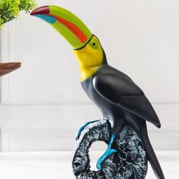 SMOKEY COCKTAIL Black Toucan Tropican Birds and Animals Figurine Showpiece-image-17