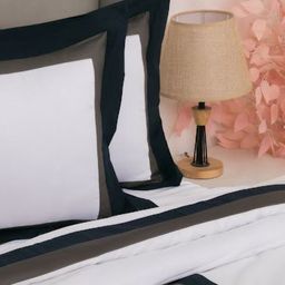 Triani White & Black 400 TC Bedsheet with 2 Pillow Covers-image-105
