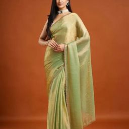 VRAGI Embellished Embroidered Pure Chiffon Saree-picture-35