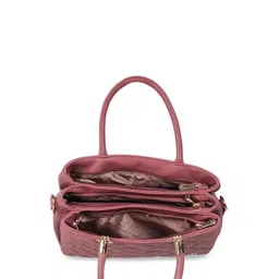 Mochi Pink Quilted Textured Structured Handheld Bag image 5