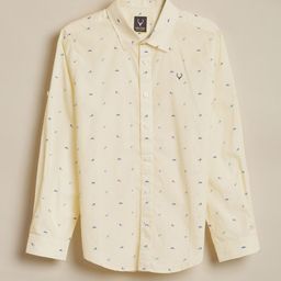 Allen Solly Junior Boys Conversational Printed Spread Collar Long Sleeves Cotton Shirt-picture-2