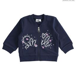 iDO Italy Cotton Full Sleeves Jacket Glitter Text Print- Navy Blue-image-112