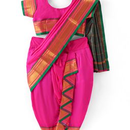 Bhartiya Paridhan Silk Mastani Saree with Half Sleeves Blouse - Pink-23
