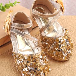Babyoye Bellies with Velcro Closure & Bow Applique - Golden-image-75