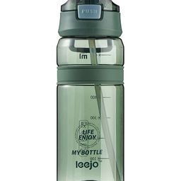SCHOOLISH Water Bottle with Straw - BPA Free Water Bottle Plastic Water Flask for Sports Gym Cycling Running 700ML - PACK OF 1 - COLOR MAY VARY-77