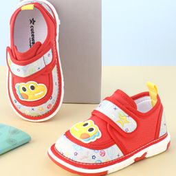 Cute Walk by Babyhug Casual Shoes with Velcro Closure Monster  Applique - Red-image-42