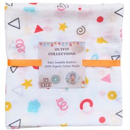 Outfit Collections Organic Swaddles Blanket Cotton Muslin pack of 1 - Multicolor-image-24